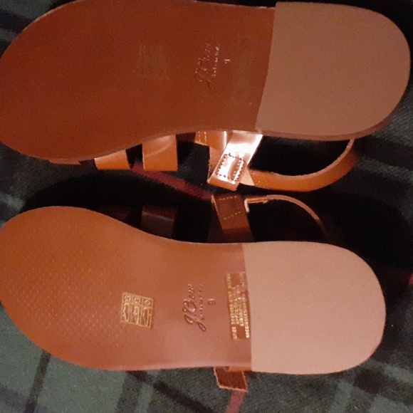 J crew fishermen sandals in shinny spazzolato leather color size 9 - Picture 4 of 7